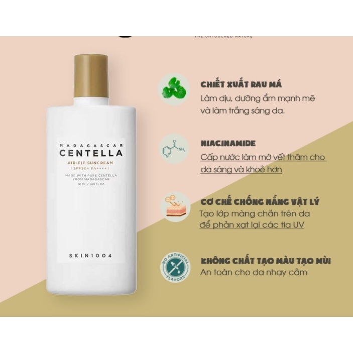 Kem Chống Nắng Skin1004 Madagascar Centella Air-fit Suncream Plus SPF50+ 50ml