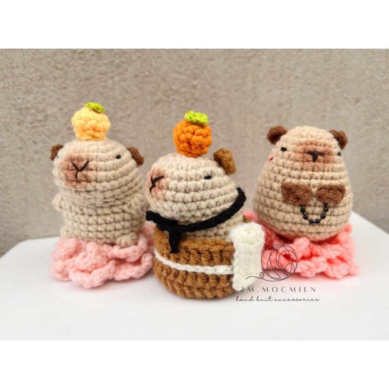móc khóa len CAPYBARA (chuột lang nước) - HandMade