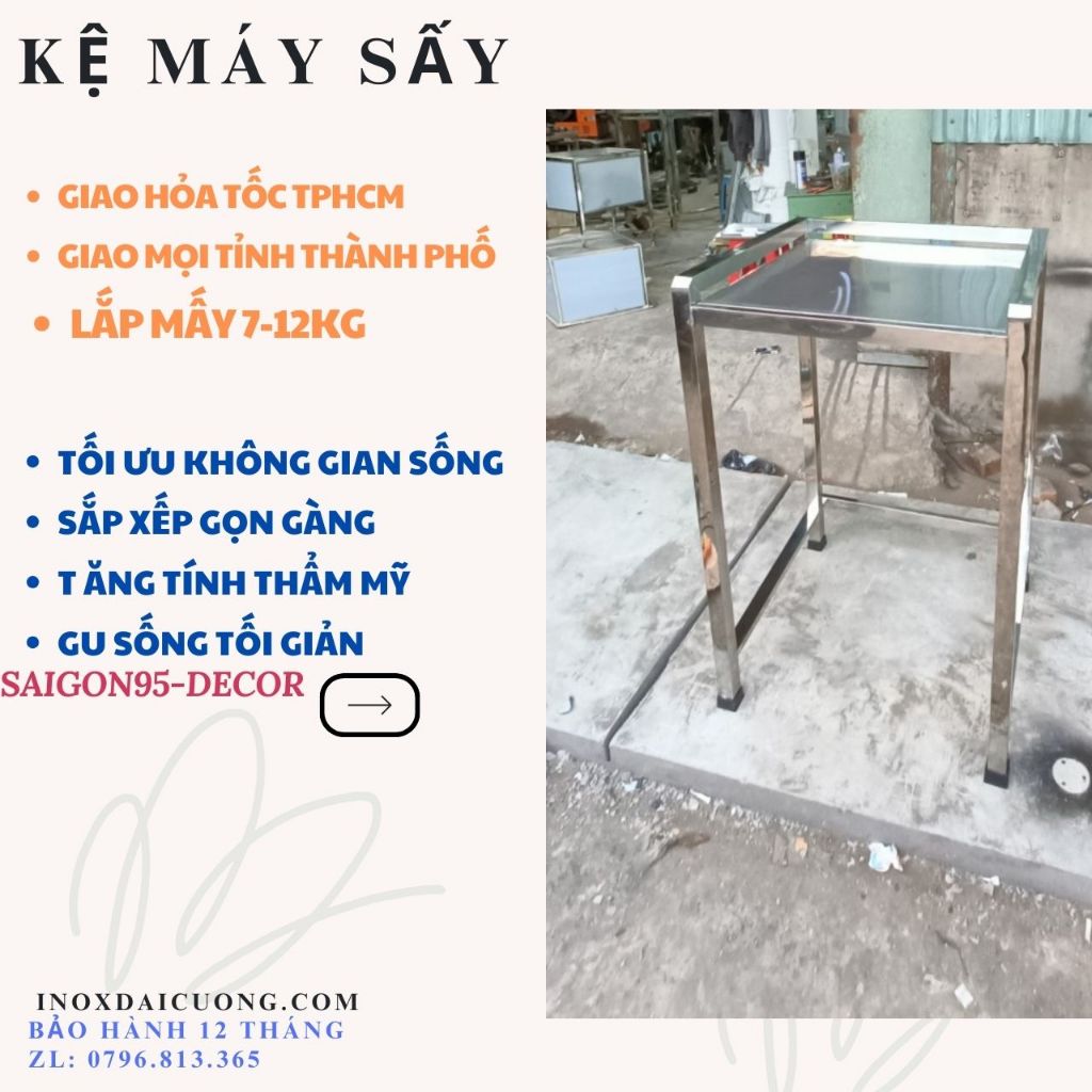 KỆ MÁY SẤY QUẦN AO, KỆ MÁY GIẶT FULL INOX - INOX ĐẠI CƯỜNG