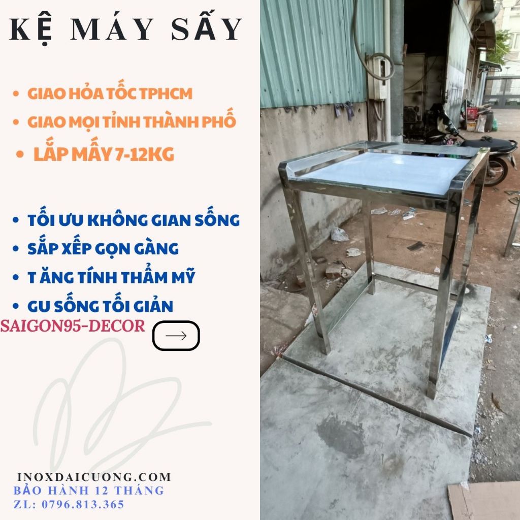 KỆ MÁY SẤY QUẦN AO, KỆ MÁY GIẶT FULL INOX - INOX ĐẠI CƯỜNG