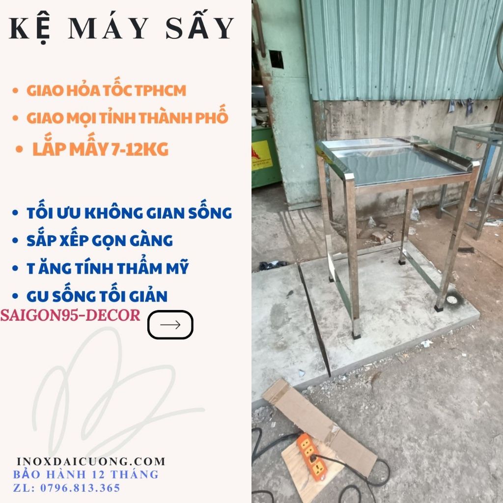 KỆ MÁY SẤY QUẦN AO, KỆ MÁY GIẶT FULL INOX - INOX ĐẠI CƯỜNG