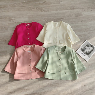 Áo dạ tweed cúc ngọc