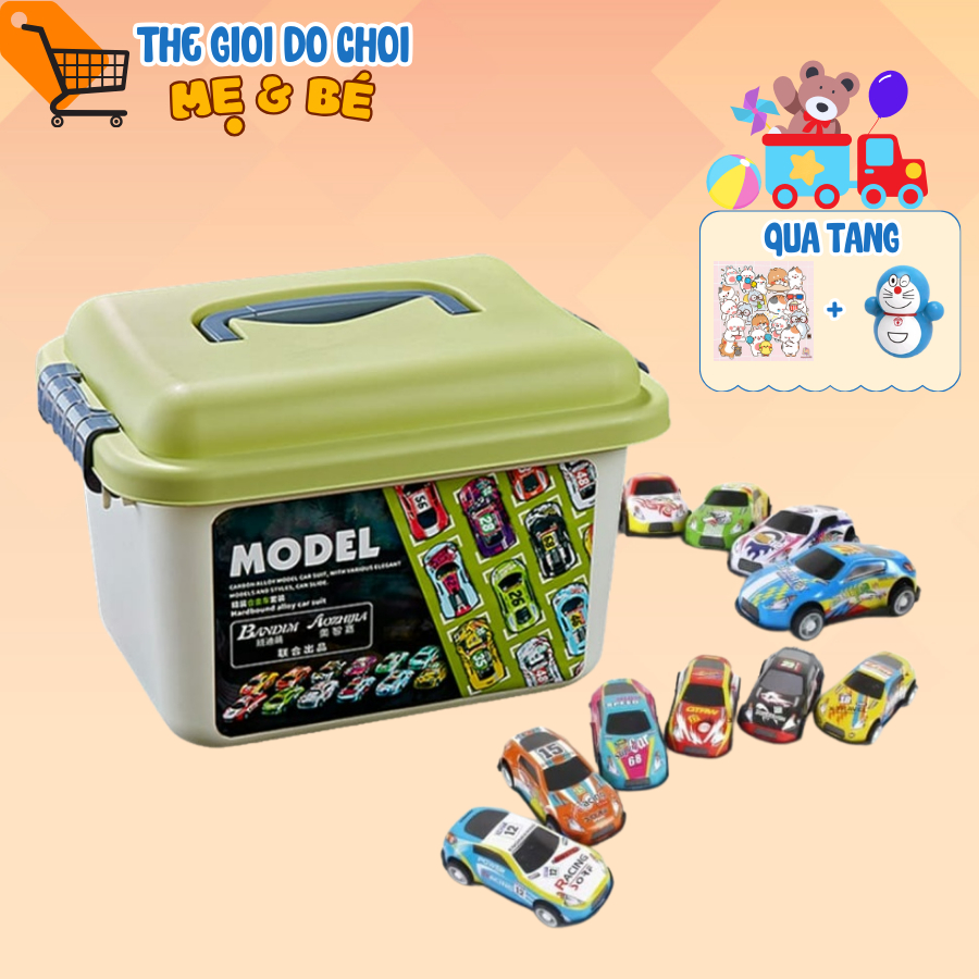 Thùng 30 ô tô đồ chơi chạy đà cót kéo lùi chất liệu nhựa cao cấp cho bé, nhỏ nhắn xinh xắn tổng hợp nhiều loại xe