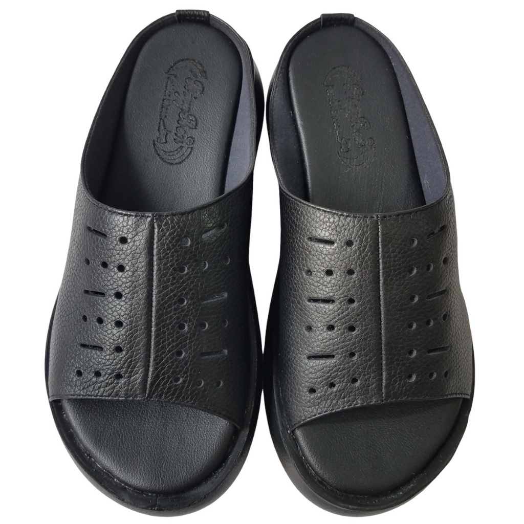 Dép xuồng nữ da bò thật BIGGBEN cao 6 phân HKD757