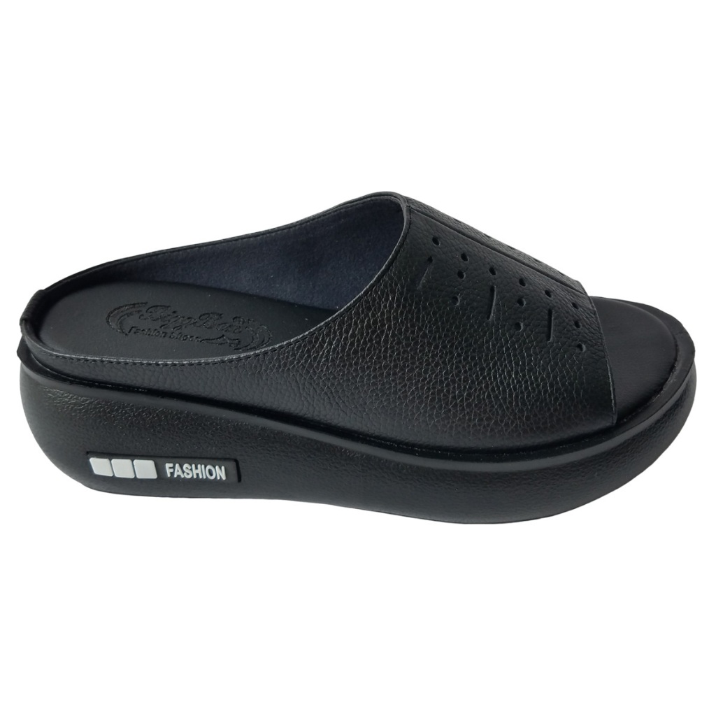 Dép xuồng nữ da bò thật BIGGBEN cao 6 phân HKD757