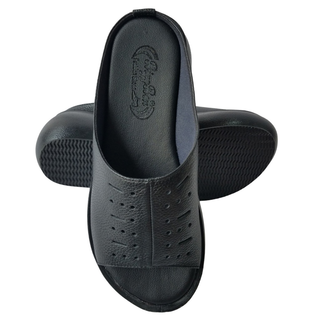 Dép xuồng nữ da bò thật BIGGBEN cao 6 phân HKD757