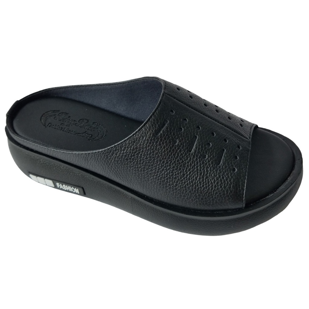 Dép xuồng nữ da bò thật BIGGBEN cao 6 phân HKD757