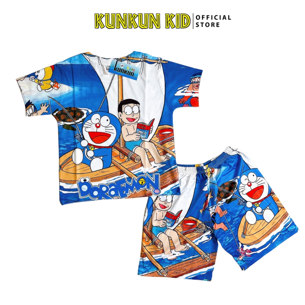 Đồ Bộ Tay Ngắn Thun Lạnh In Hình 3D Cho Bé Trai  Từ 10-60kg Kunkun Kid TP753