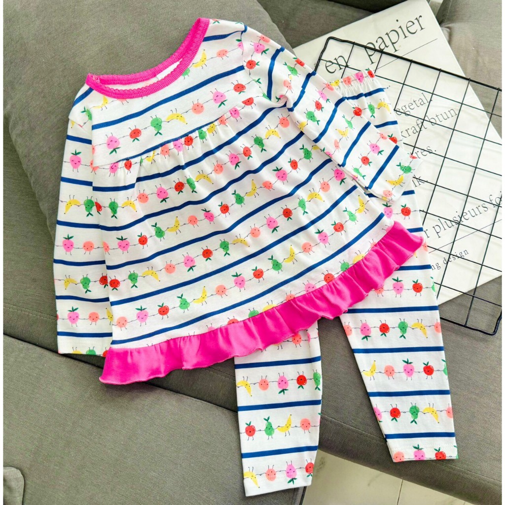 Đồ Bộ Bé Gái 9-22 Kg Borip Set Quần Dài Áo Tay Dài Trẻ Em Mặc Nhà Làm Đồ Ngủ In Hoạt Hình Hot Trend Homie Kids