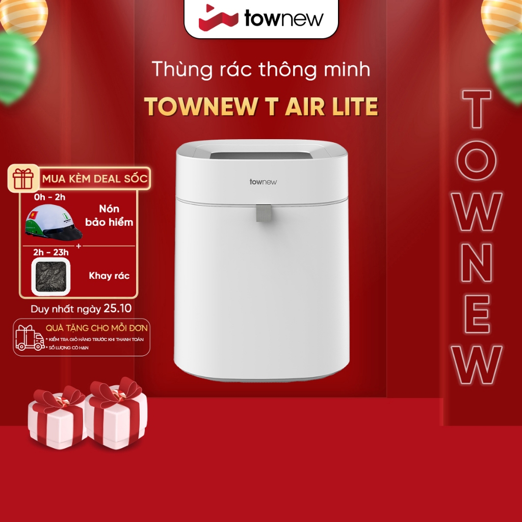 Thùng rác thông minh TOWNEW T AIR LITE- Tự động hàn túi - BẢN QUỐC TẾ- BH 12 THÁNG