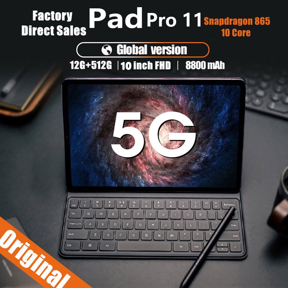 Máy tính bảng Galaxy Pro11 HD 10.8 Màn hình 16GB + 512GB 8800mAh Máy tính bảng chơi game siêu pin giá rẻ COD