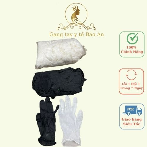 ( Xả Kho ) Bịch gang tay y tế | bao tay nitrile trắng không bột 100 chiếc