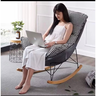 [Bộ ghế kèm đôn] Ghế thư giãn bập bênh đọc sách xem phim BH 2 năm Thương hiệu uy tín, chân gỗ Pu chống ẩm
