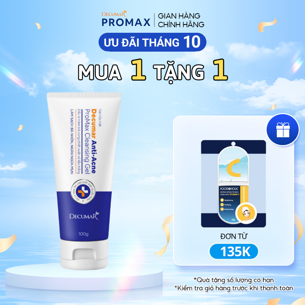 Sữa Rửa Mặt Ngừa Mụn, Mờ Thâm Decumar Anti-Acne ProMax Cleansing Gel 100g