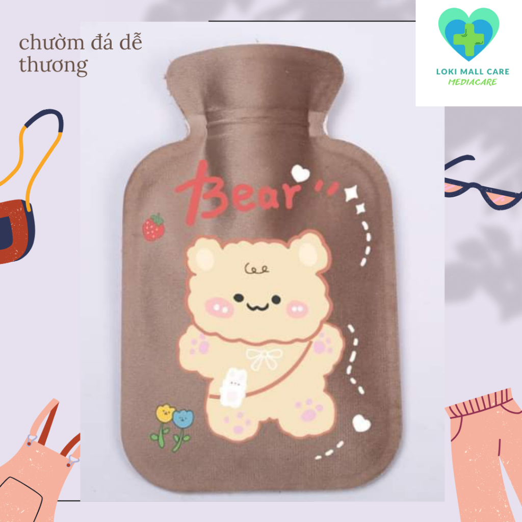Túi chườm nóng lạnh Hoạt Hình dễ thương lông mịn đa năng giảm đau bụng kinh, Phục hồi vết thương, Hạ sốt, chườm bụngkinh