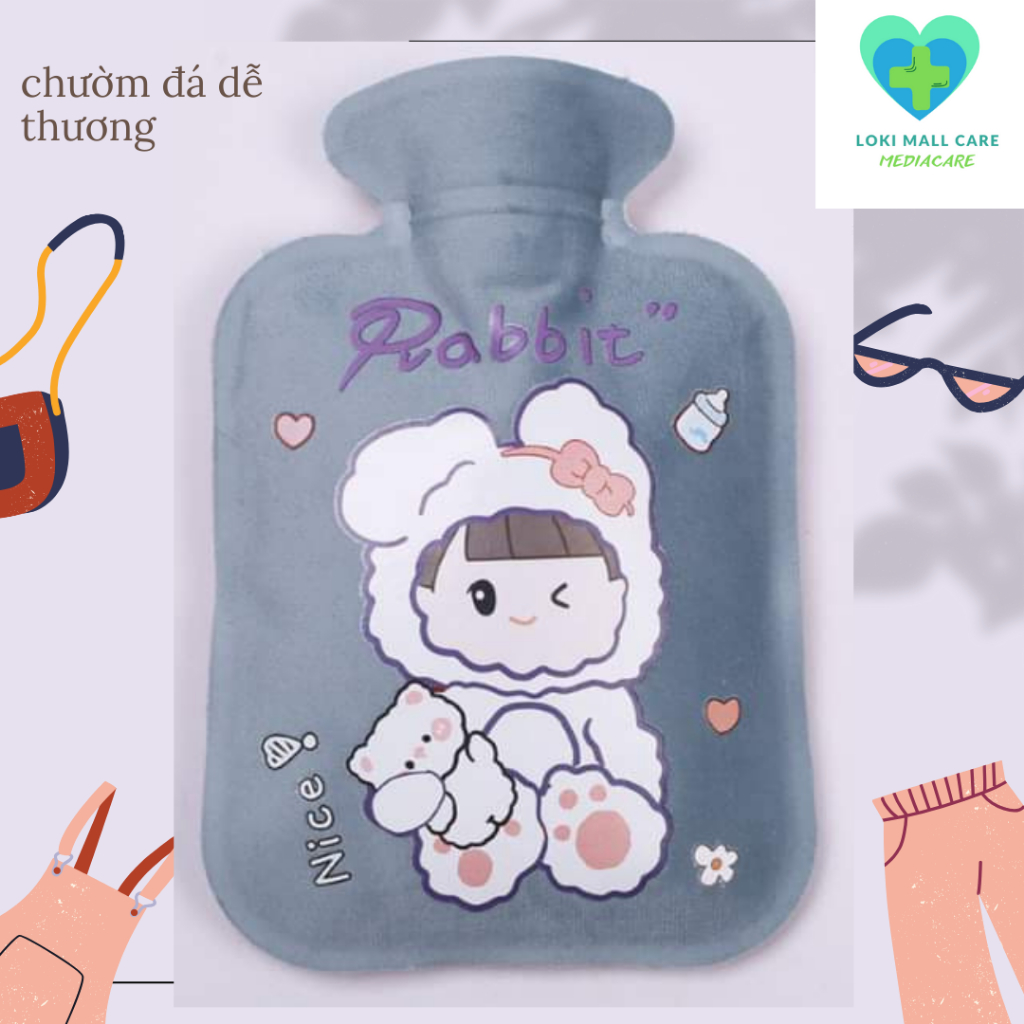 Túi chườm nóng lạnh Hoạt Hình dễ thương lông mịn đa năng giảm đau bụng kinh, Phục hồi vết thương, Hạ sốt, chườm bụngkinh