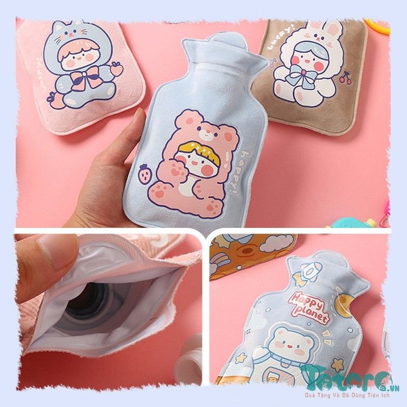 Túi chườm nóng lạnh Hoạt Hình dễ thương lông mịn đa năng giảm đau bụng kinh, Phục hồi vết thương, Hạ sốt, chườm bụngkinh