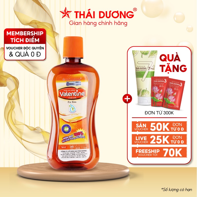 Nước Súc Miệng Valentine Dung Tích 500ml, Sản Phẩm Của Sao Thái Dương