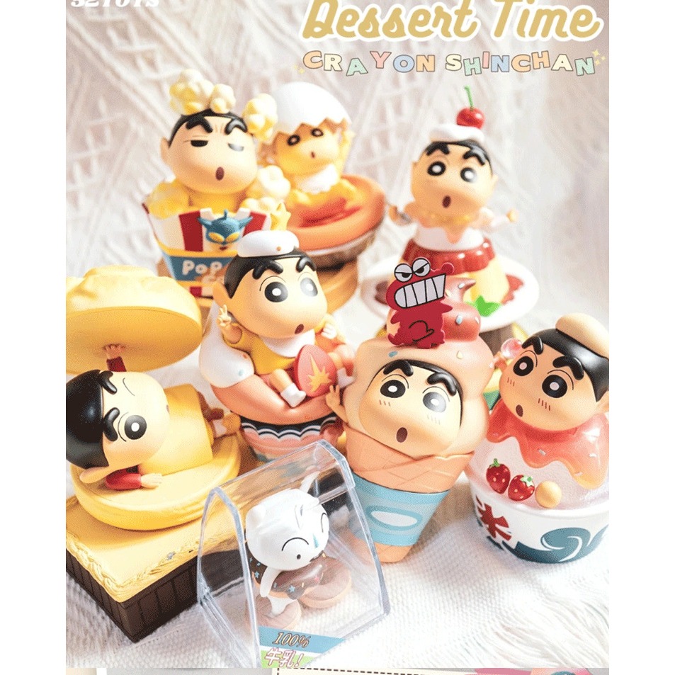 Mô Hình Blind Box Crayon Shinchan Shin Cậu Bé Bút Chì Dessert Time