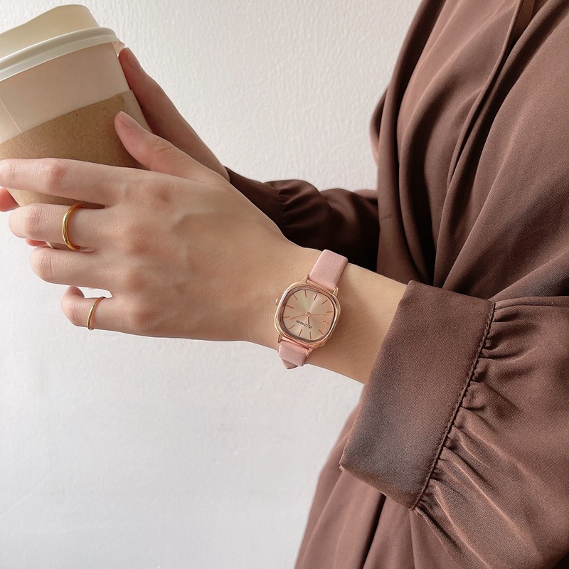 Đồng Hồ Nữ Dây Da Cao Cấp Mặt Vuông Thanh Lịch DH20