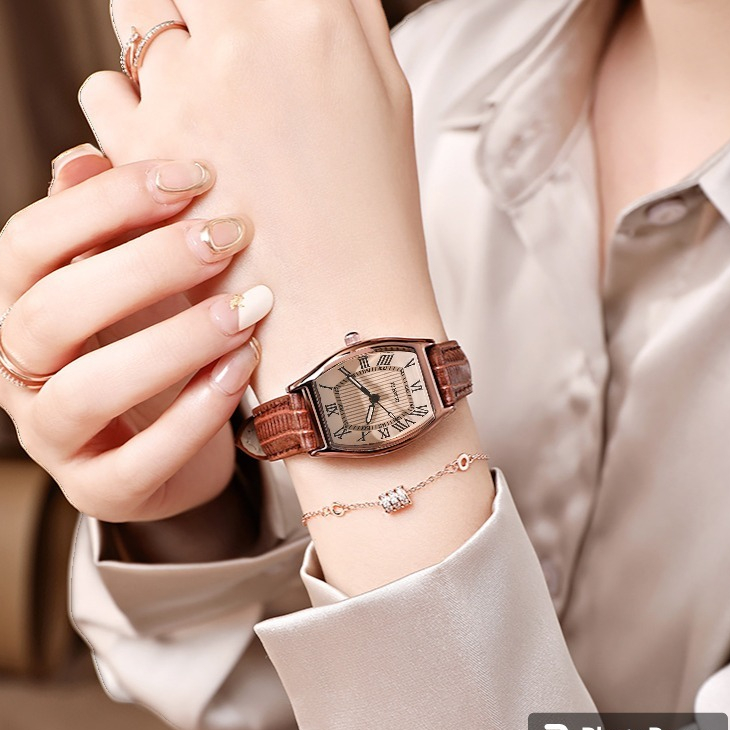 Đồng Hồ Nữ Mặt Vuông Dây Da Cao Cấp Thời Trang Vintage DH22