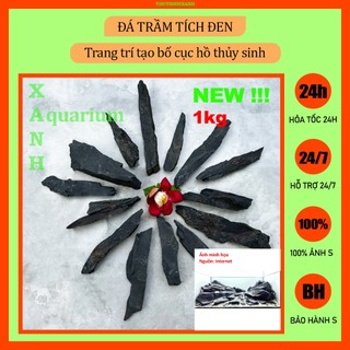 Đá trầm tích đen trang trí thủy sinh 1kg