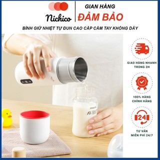 Bình giữ nhiệt tự đun cầm tay trên ô tô không cắm điện, chất liệu cao cấp 304 an toàn cho sức khỏe, có hiển thị nhiệtđộ