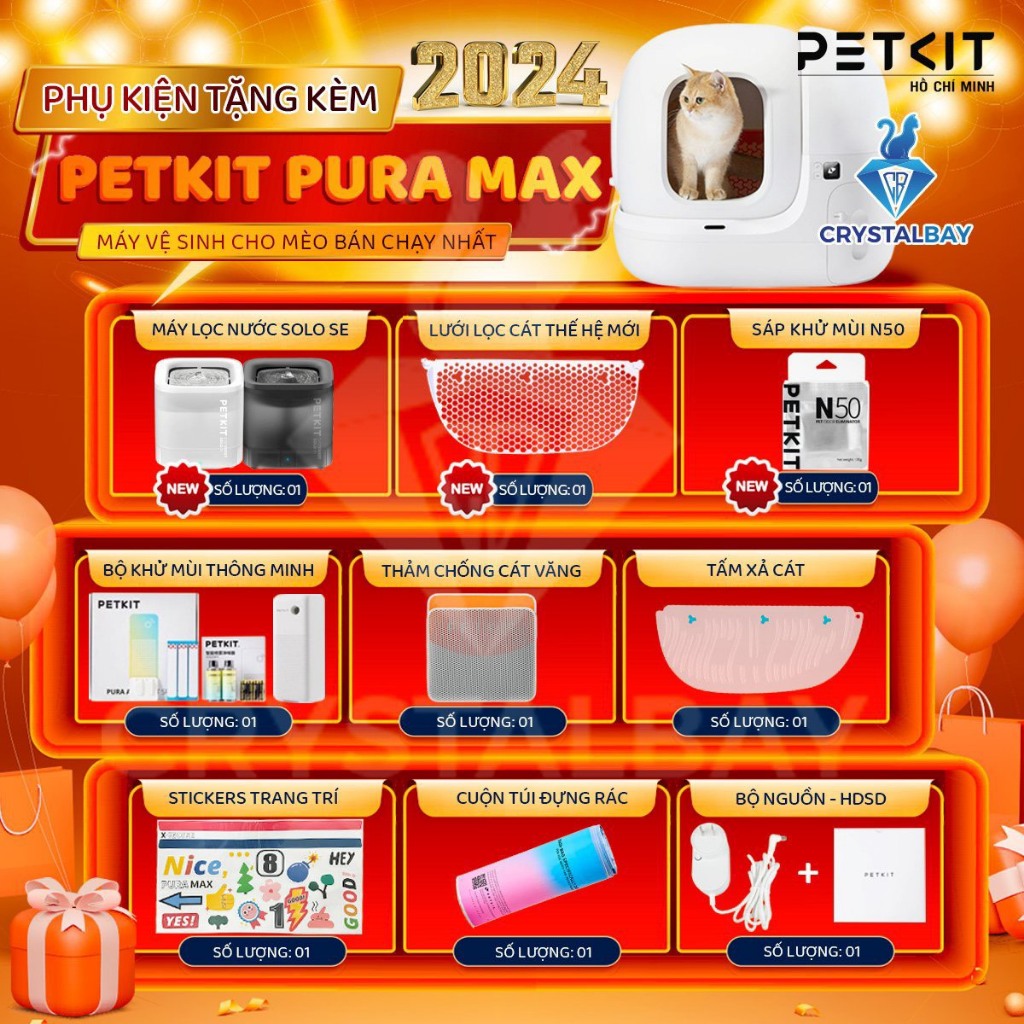 New 2024 - Máy Vệ Sinh Tự Động Cho Mèo PETKIT PURA MAX - Max Clean