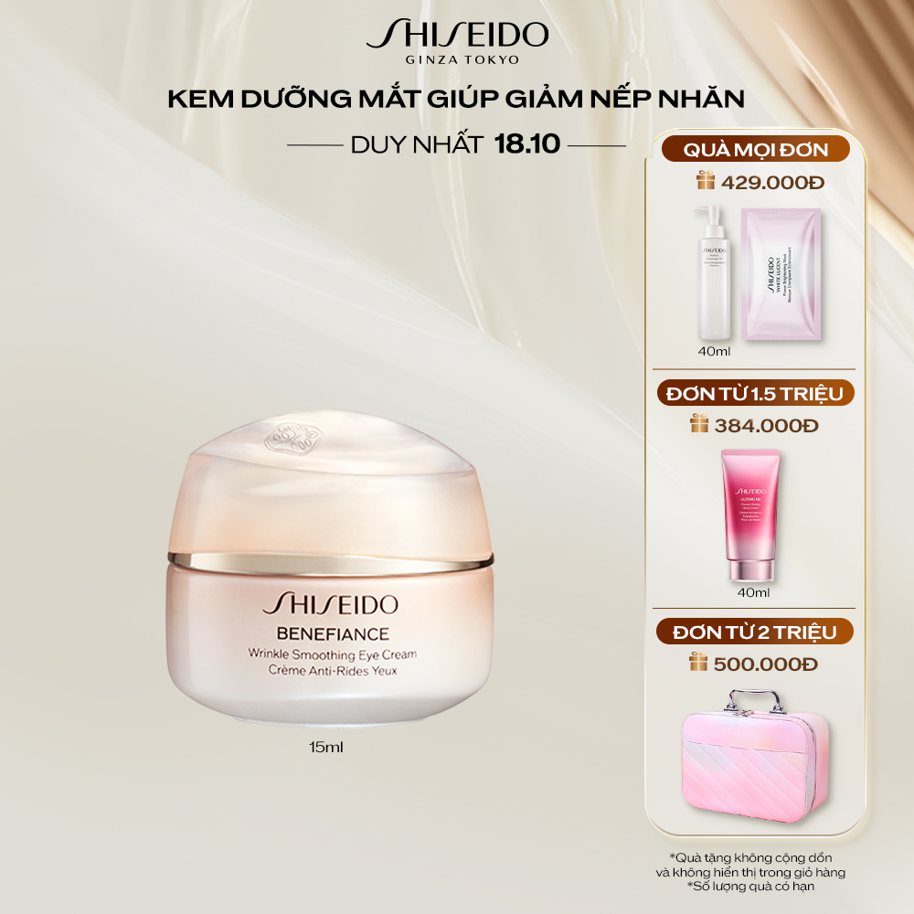 Kem dưỡng mắt Shiseido Benefiance Wrinkle Smoothing Eye Cream 15ml (NC)