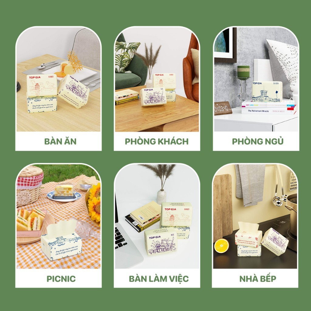 Giấy ăn gấu trúc TopGia cao cấp, khăn giấy từ bột tre 4 lớp thùng 20 30 gói 300 tờ 4 lớp siêu dai, siêu mềm mịn