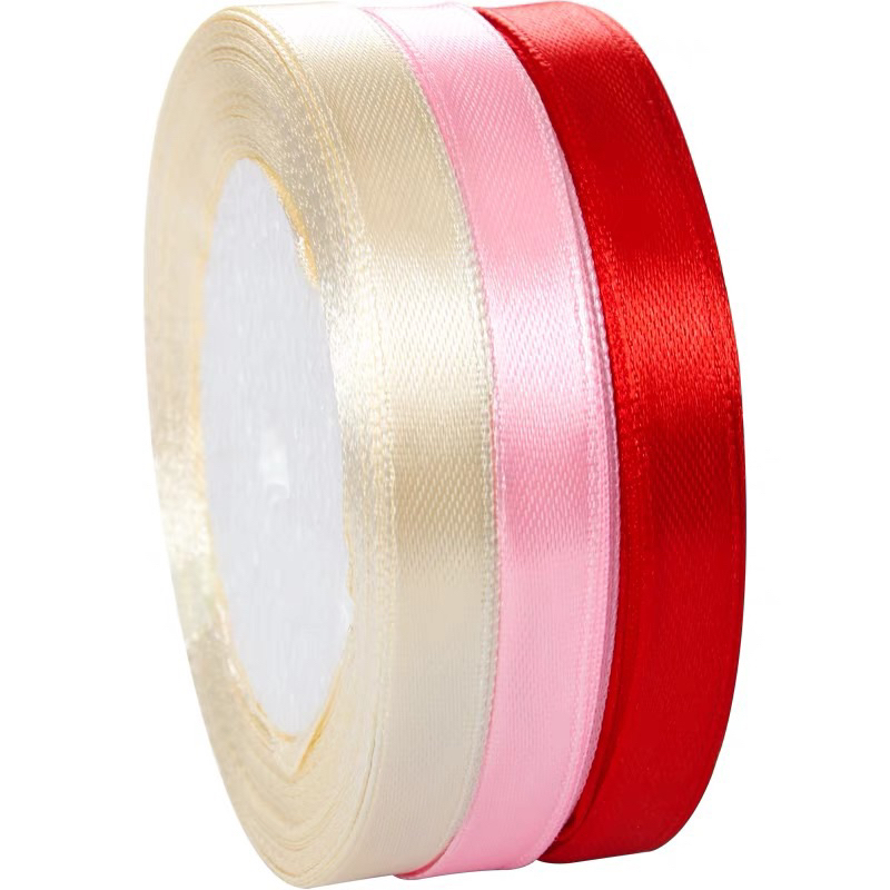 Set 2 cuộn ruy băng màu kem trang trí hộp bánh