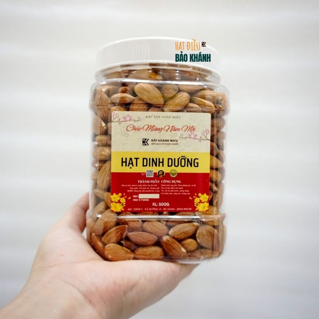 500G Hạnh Nhân Mỹ Tách Vỏ , Hạnh Nhân Bảo Khánh Cashew Hạt Dinh Dưỡng Làm Set Quà Tặng, Giảm Cân, Đồ Ăn Vặt