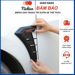 Vây cá thể thao trên ô tô cao cấp chất liệu cacbon độ bền cao, Miếng dán chống xước xe, hông xe ô tô