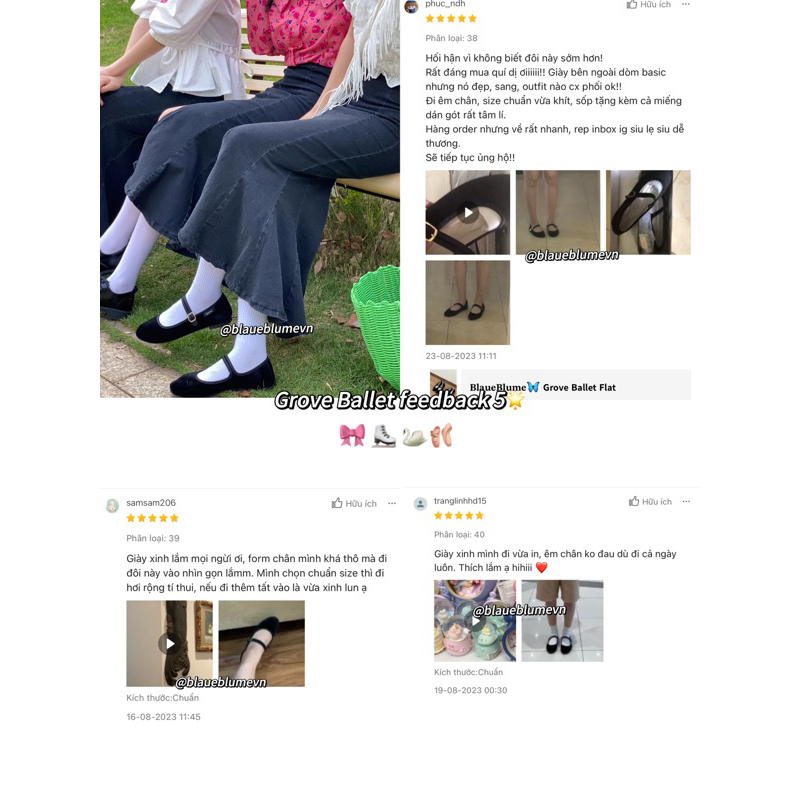 𝐁𝐥𝐚𝐮𝐞𝐁𝐥𝐮𝐦𝐞🦋  𝗚𝗿𝗼𝘃𝗲 𝗕𝗮𝗹𝗹𝗲𝘁 𝗙𝗹𝗮𝘁 - giày bệt nhung đen