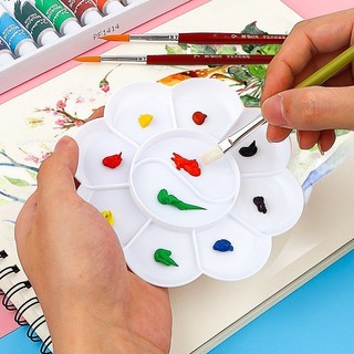 Khay pha màu sơn hình bông hoa (Mẫu 8cm)