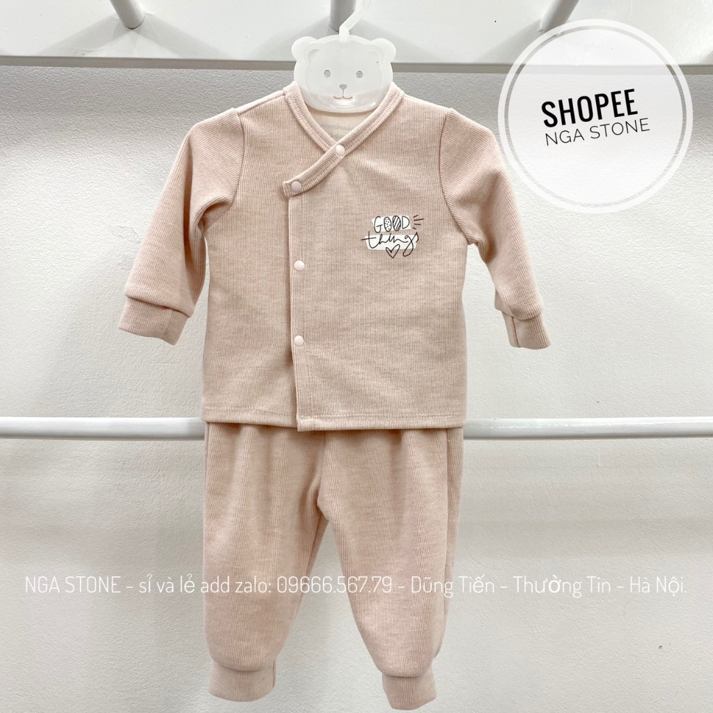 Bộ quần áo sơ sinh thu đông cho bé trai bé gái hãng anminaza