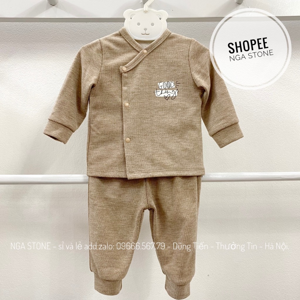 Bộ quần áo sơ sinh thu đông cho bé trai bé gái hãng anminaza