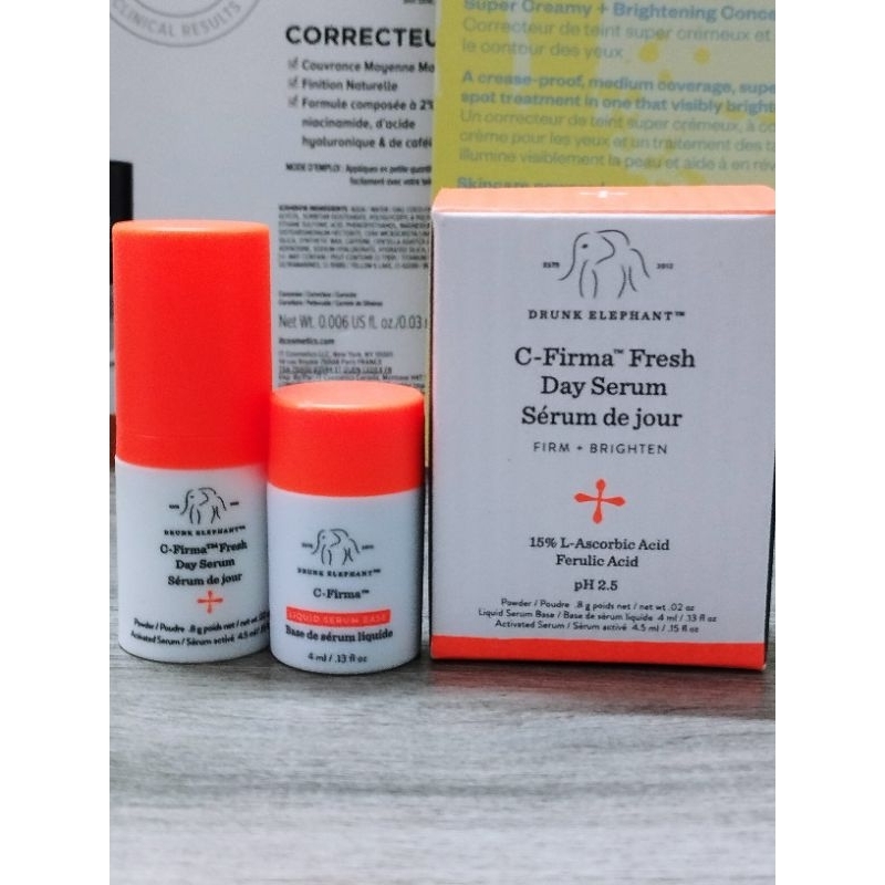 Bộ serum vitamin c tươi 15% trắng da mờ thâm nám hiệu quả drunk elephant Sample minisize