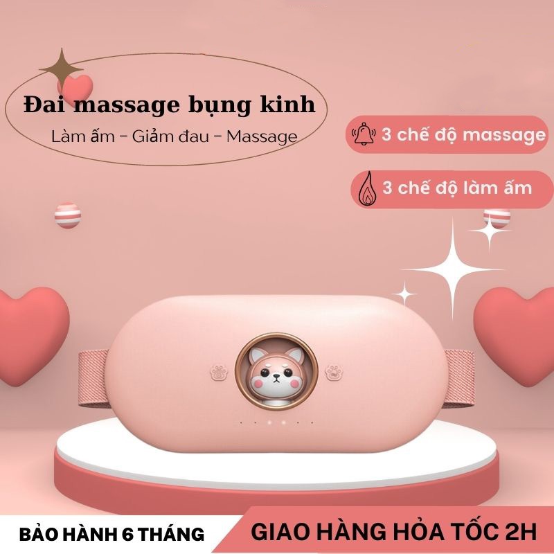 Đai đeo massage giảm đau bụng kinh  , máy làm ấm bụng cho phụ nữ, giảm đau lưng khi đến kì xoa bụng trườm nóng