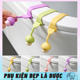 Dây nhấc nắp bồn cầu, dây nhấp nắp silicon hình nấm dễ thương