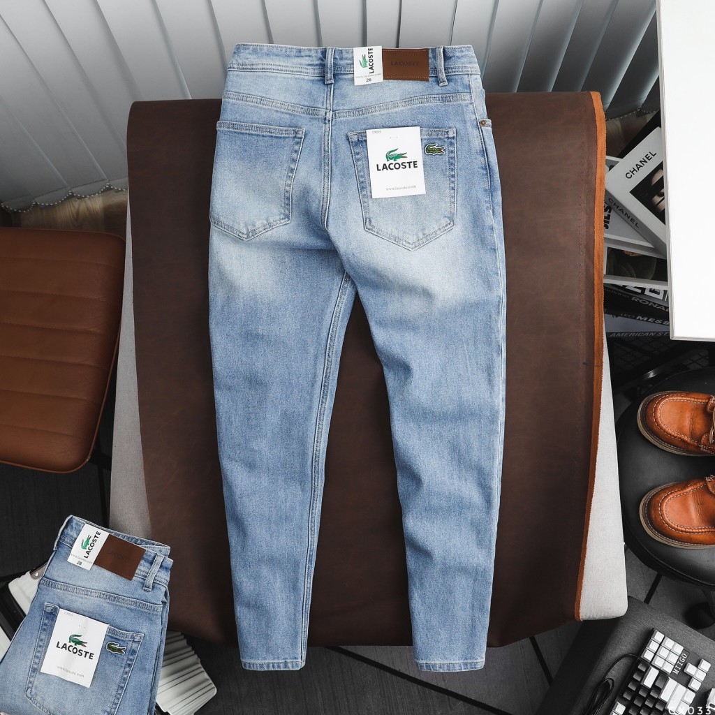 Quần Jean Dài Nam Lcst Xanh Đá, Form Slim-fit, chất vải co giãn nhẹ, ống 15-18cm, Hàng VNXK - CX033