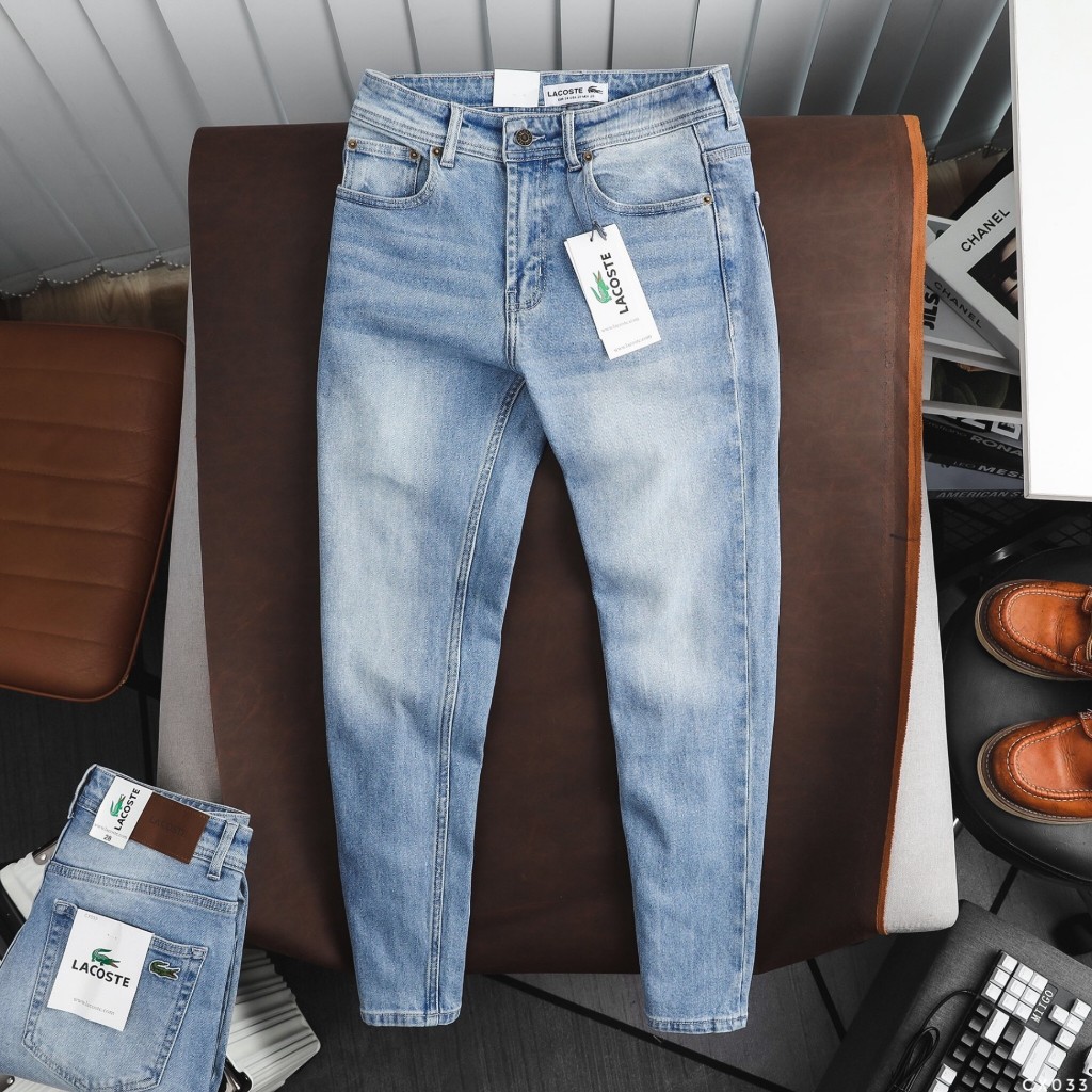 Quần Jean Dài Nam Lcst Xanh Đá, Form Slim-fit, chất vải co giãn nhẹ, ống 15-18cm, Hàng VNXK - CX033