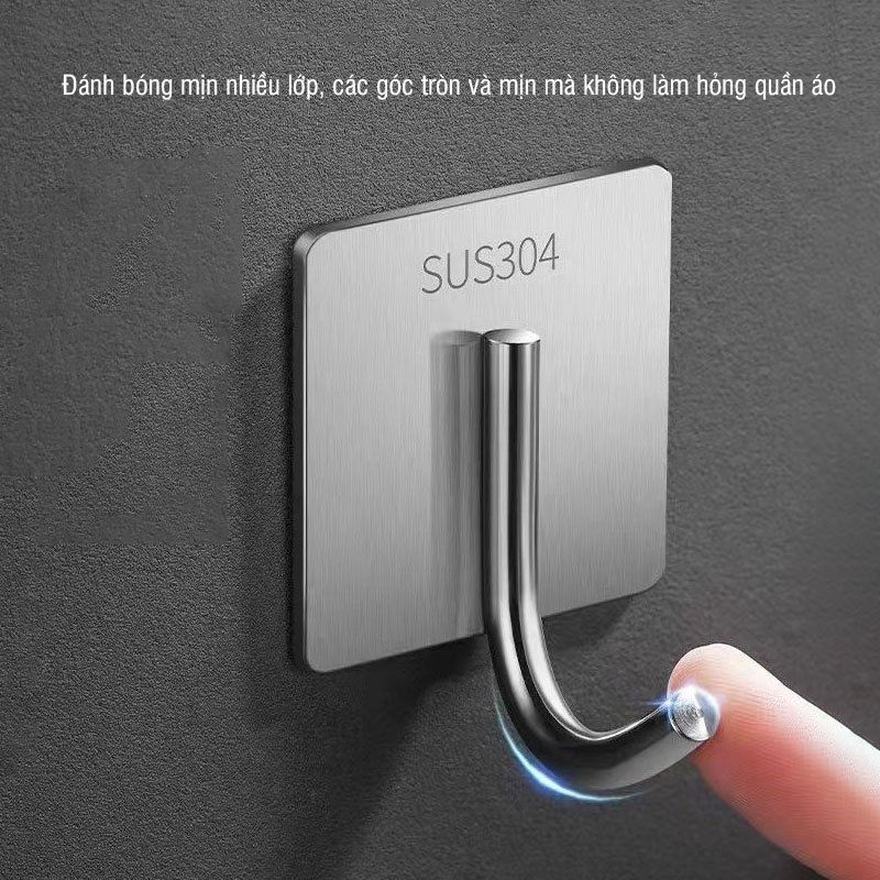 Móc treo cây lau nhà đa năng dán tường bằng kim loại chống gỉ. Lusen MG02