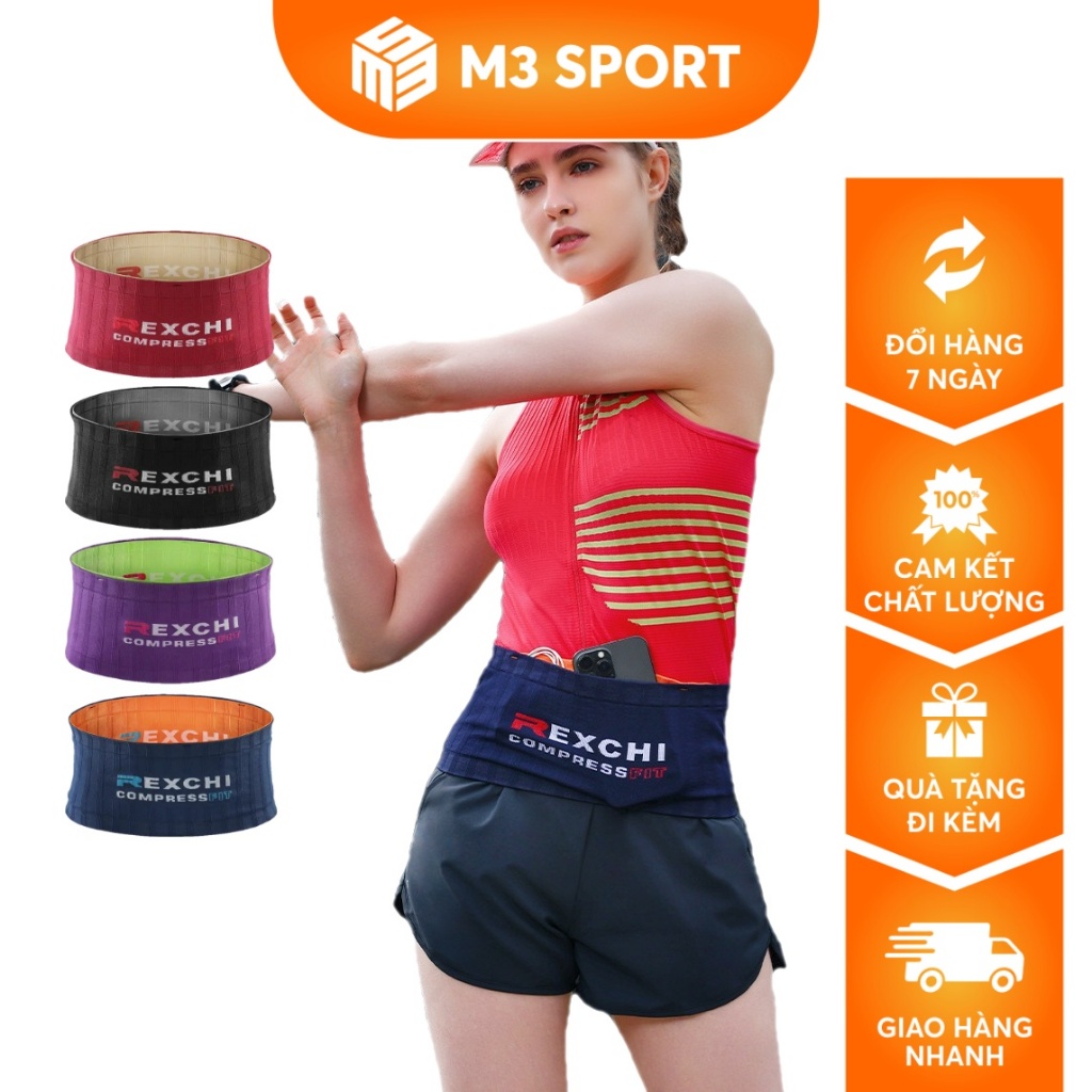 Đai Chạy Bộ Túi Đeo Hông Tập Luyện Thể Thao Để Điện Thoại Bình Nước Mềm Gậy Trail Gel Muối Nhỏ Gọn Tiện Lợi Rexchi BB09