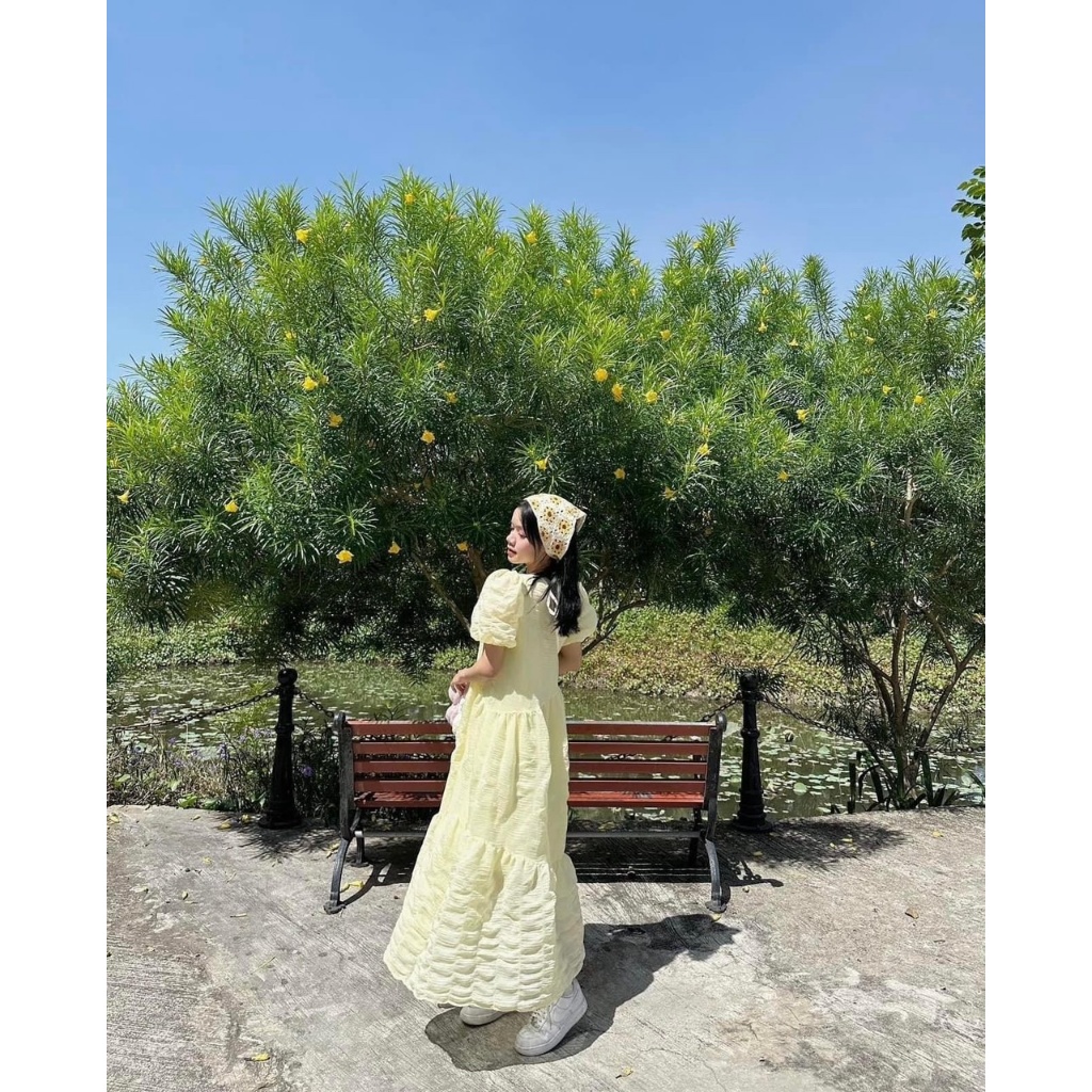 Đầm Babydoll dáng dài, tay bồng đuôi cá màu pastel - Miosa dress trẻ trung, năng động