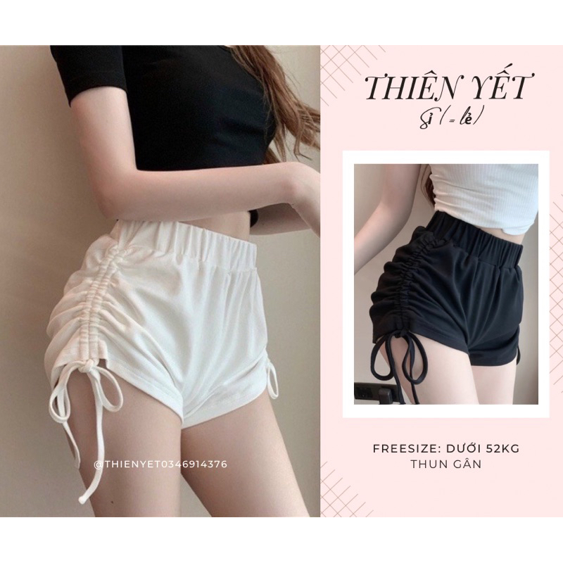 Quần ĐÙI RÚT GYM short thun gân thể dục, mặt nhà, đi bơi nữ // Thiên Yết