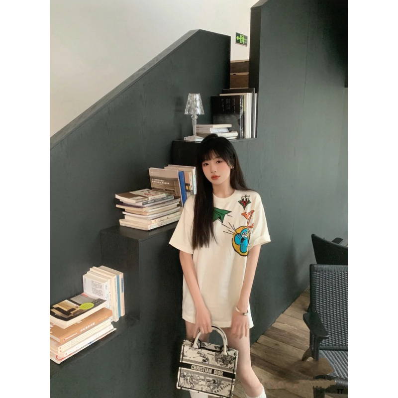 Áo phông len - Louis Vuitton - LV Monogram Comics Intarsia Tee Short knit máy bay hoạt hình NewSS2023