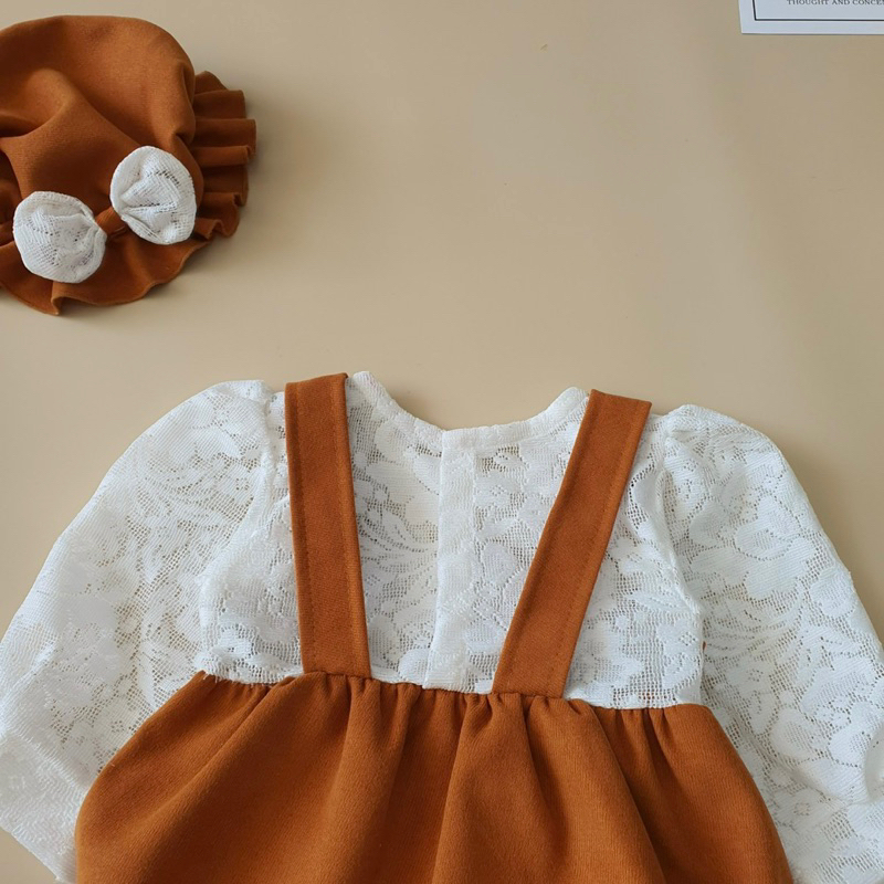 Body Nhung Phối Ren Trắng 𝐍𝐇𝐈́𝐌 𝐗𝐔̀ 𝐊𝐈𝐃𝐒 Cho Bé Gái Sơ Sinh, Đầy Tháng, Thôi Nôi, Sinh Nhật B043