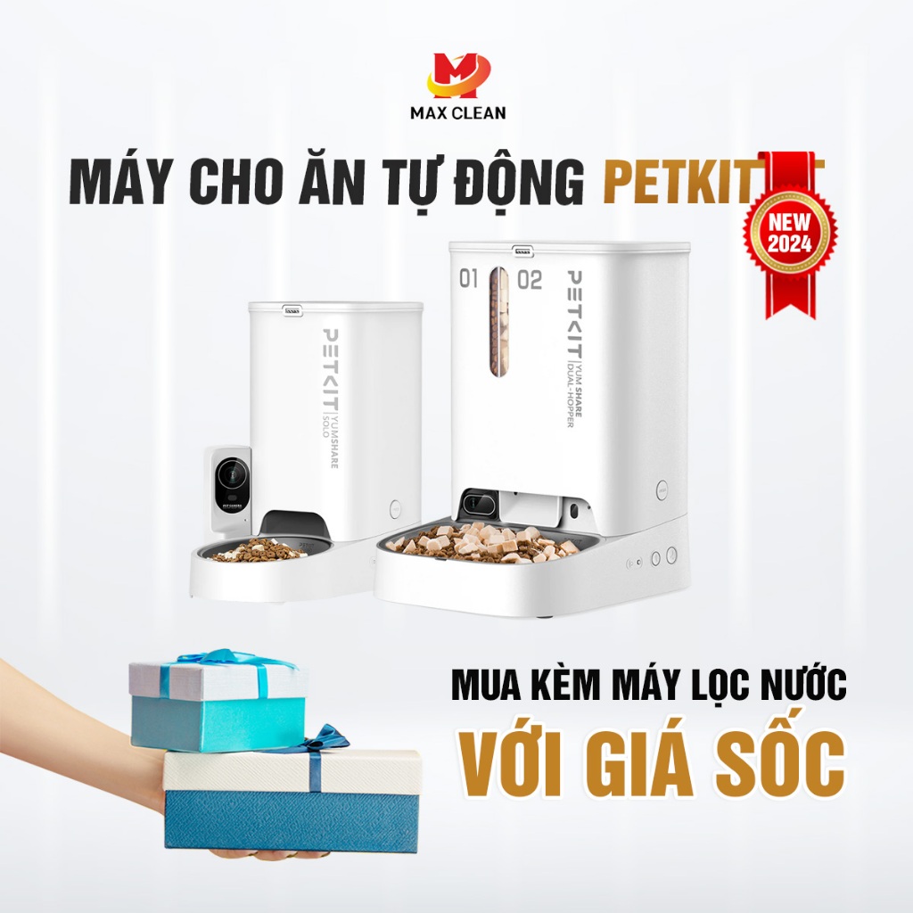 Máy cho chó mèo ăn tự động CÓ CAMERA - PETKIT YUMSHARE 2024 - Max Clean