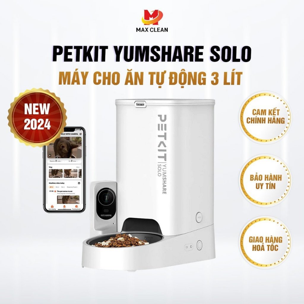 Máy cho chó mèo ăn tự động CÓ CAMERA - PETKIT YUMSHARE 2024 - Max Clean